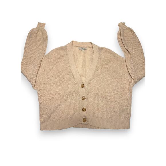 American Eagle Light Beige Cozy Chunky Knit Button Cardigan Size XS - Picture 1 of 8
